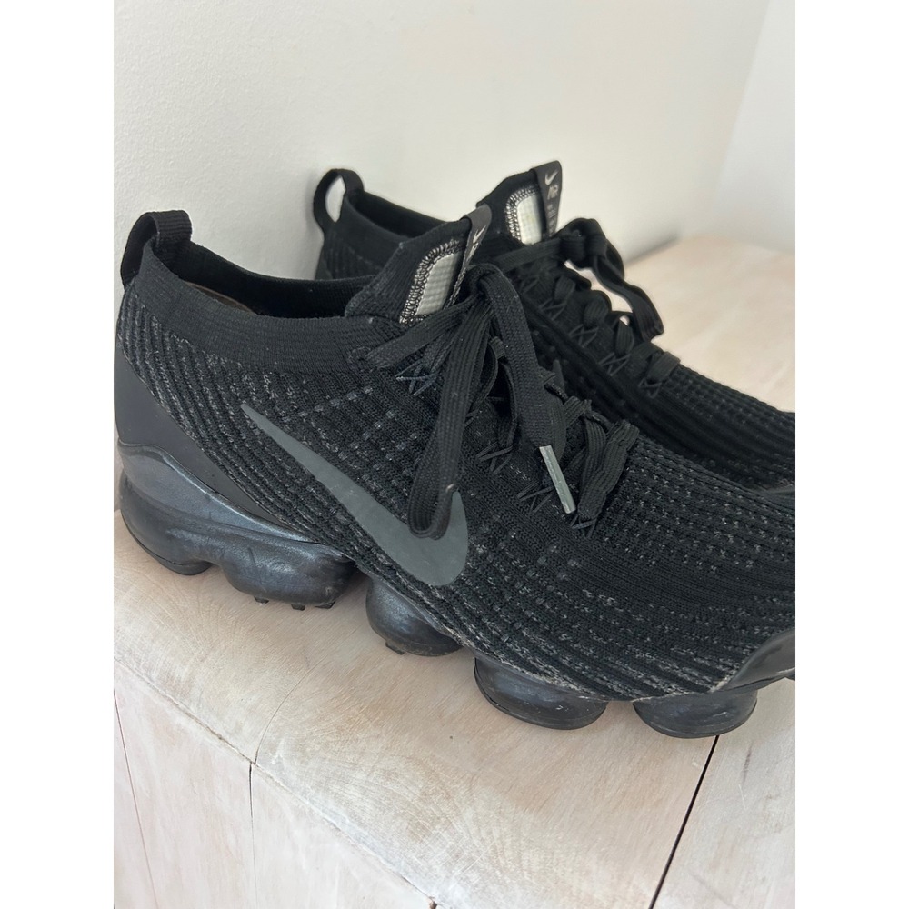 Nike Air VaporMax Flyknit 3 Triple Black AJ6910-002 Womens 9 Running Shoes